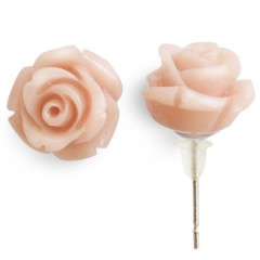 EAR10 Peach Rose Flower Earrings