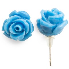 EAR12 Blue Rose Flower Earrings
