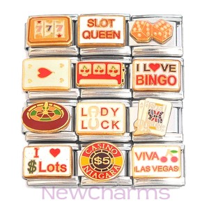 12 Casino Italian Charms