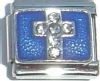 13mmC021 Cross on Blue 13mm Italian Charm