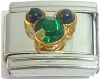 C057-1 Green and Black Mouse Ears Italian Charm