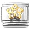C063 Star Clear Bling Goldtone Italian Charm