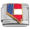 CL1010 Red White Blue Flag Nevada State Outline Italian Charm