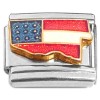 CL1016 Red White Blue Flag Mississippi State Outline Italian Charm