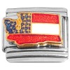 CL1040 Red White Blue Flag Washington State Outline Italian Charm