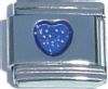 CL2078B Blue Glitter Heart Italian Charm