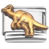 CL2063g Parasaurolophus Duck Billed Dinosaur Bronze Italian Charm