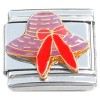 CL2128 Purple Hat Big Red Bow Italian Charm
