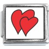CT1049 Two Red Hearts Italian Charm