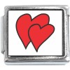 CT1049 Two Red Hearts Photo Italian Charm