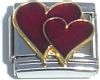 CT1049 Double Red Heart Italian Charm