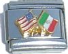 CT1052 Flag of US and Mexico Italian Charm