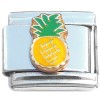 CT1068 Yellow Pineapple Green Top Italian Charm