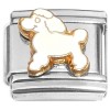 CT1074 White Poodle Italian Charm