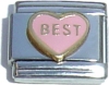 CT1075pink Best on Pink Heart Italian Charm