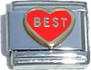 CT1075red Best on Red Heart Italian Charm
