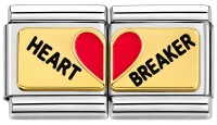 CT1079 Heart + Breaker (double) Italian Charm