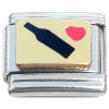 CT1082 Wine Bottle and Heart Italian Charm
