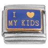 CT1144 I Love My Kids on Blue Italian Charm