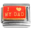 CT1149 I Love My Dad on Red Italian Charm