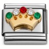 CT1163 Crown with Stones Italian Charm