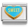 CT1189lb Sweet Light Blue Heart Italian Charm