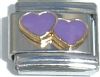 CT1195 Purple Hearts Italian Charm