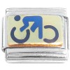 CT1206 Bicycle Rider Blue on Bike Italian Charm