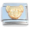 CT1225 Smiling Girl Goldtone Italian Charm