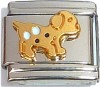 CT1241 Dog in Gold Italian Charm