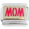 CT1248 Red Mom Goldtone Italian Charm