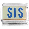 CT1250 Blue Sis Goldtone Italian Charm
