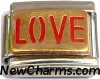CT1251 Love in Red on Gold Italian Charm