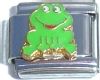 CT1284 Happy Green Frog Italian Charm