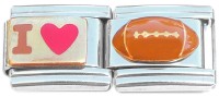 CT1295 I Love Football Sports Italian Charm
