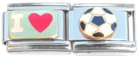 CT1300 I Love Soccer Double Italian Charm
