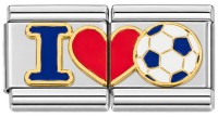 CT1350 I Heart Soccer Double Italian Charm