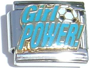 CT1352 Girl Power with Soccer Ball Italian Charm
