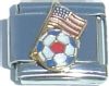 CT1356 US Flag and Soccer Ball Italian Charm