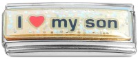 CT1372 I Love My Son Glitter Superlink Italian Charm