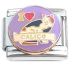 CT1427 I Love Calico Cat Italian Charm