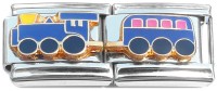 CT1438 Locomotive Train Engine Caboose Double Italian Charm