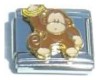 CT1439 Monkey with Banana Italian Charm