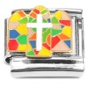 CT1441 Cross on Stained Glass Window Italian Charm