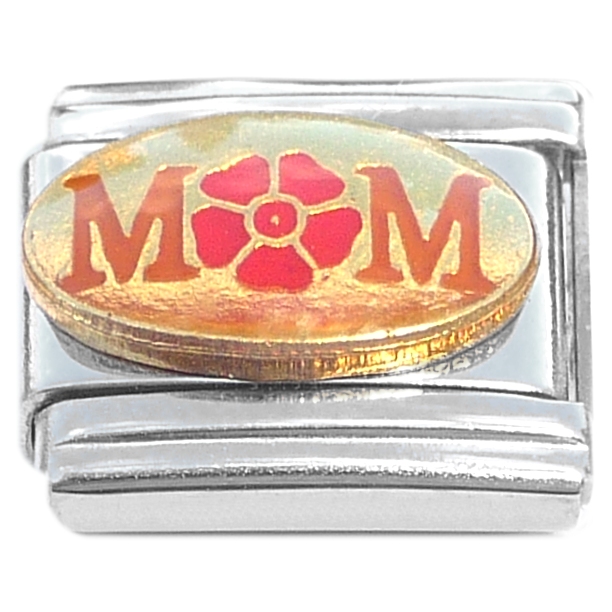CT1544 Mom Red Flower Italian Charm