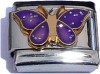 CT1602purple Butterfly in Purple Italian Charm