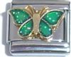 Butterfly with Glitter in Green
