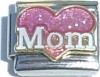 CT1626nw Mom on Pink Heart Italian Charm