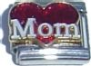Mom on Red Heart (white letters)