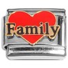CT7011 I Love My Kids Purple Glitter Heart Italian Charm